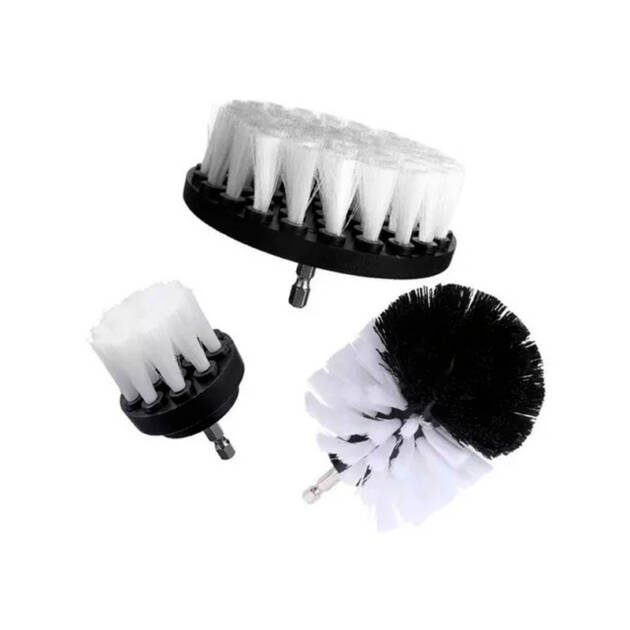 SET DE CEPILLOS X3 PARA TALADRO BLANCO - AMARILLO